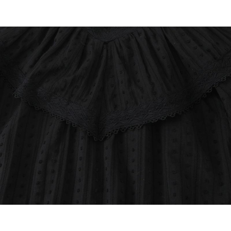 Timeless V-Neck Lace Trim French Ruffle Shirt – Sweet, Small, 2026 Style with Two Color Options, Short Sleeves