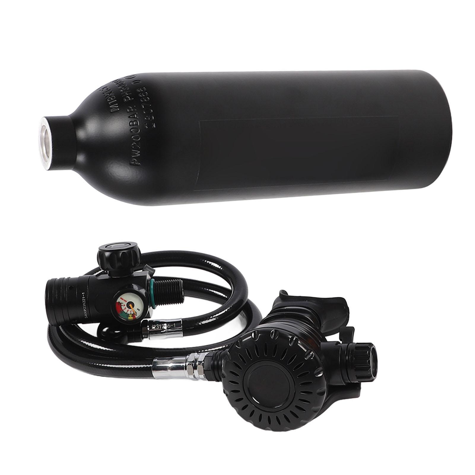 

S400 Plus Mini Scuba Tank Diving Tank with 1L Oxygen Cylinder Diving Equipment for Underwater Exploration Black чорний