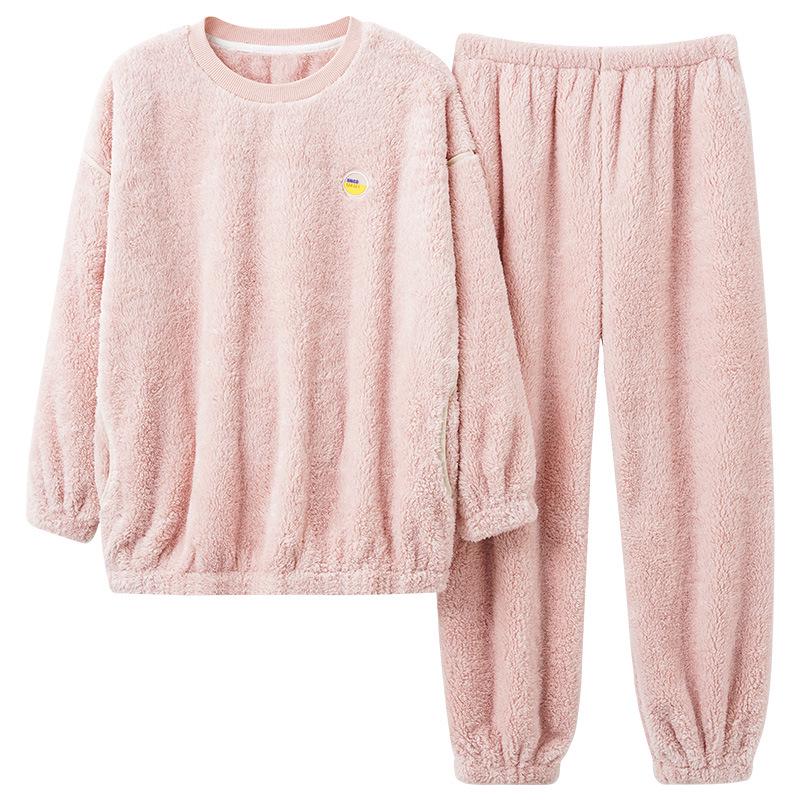 

Оформление: Толстые пижамы для пар из кораллового флиса - Теплая осенне-зимняя домашняя одежда для мужчин и женщин L