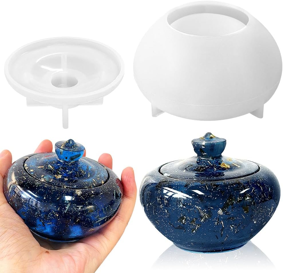 

3.3 Форма для шкатулки и крышки из силикона, Милая форма для хранения для эпоксидной смолы, глины, гипса белый