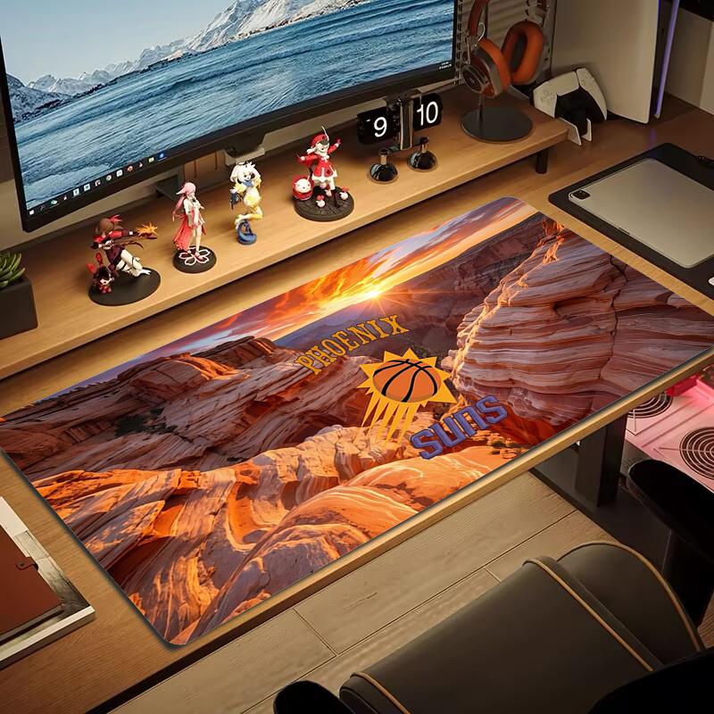 Phoenix Suns Mouse Pad Large Gaming Table Cushion Nonslip Laptop Tablet Big Mousepad Xxl Mat Mini Pc Playmat With Lock Edge