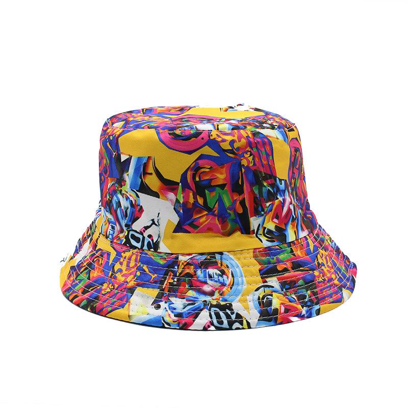 Summer Tie-Dye Basin Hat Men And Women Outdoor Outing Sunshade Sun Hat Printed Basin Hat Bucket Hat