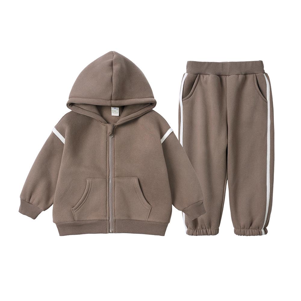 Kids' Long-Sleeve Zip Jacket & Joggers Set - Autumn/Winter Sportswear for Boys & Girls
