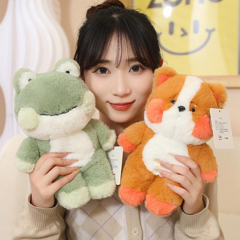 Kawaii Bunny Cat Dog Plush Toys Soft Animal Frog Bear Shiba Inu Rabbit Baby Appease Doll Stuffed Pillow Birthday Gift Present