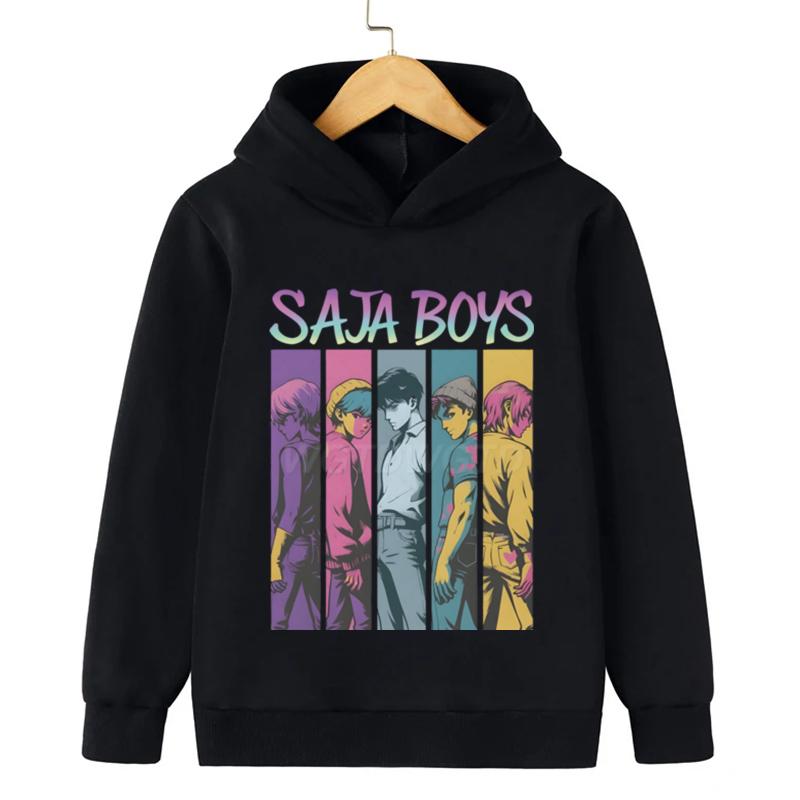 

Saja Boys Kpop Охотники на демонов Толстовки Мальчики Девочки Повседневная Мода Осень Толстовка с капюшоном 2025 Кино Худи для Детей Аниме Одежда 130