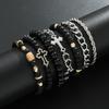 7pcs Stainless Steel Bracelet Set For Men Women Punk Fashion Cross Beads Chain Bracelets Simple Hip Hop Unisex Jewelry Gifts