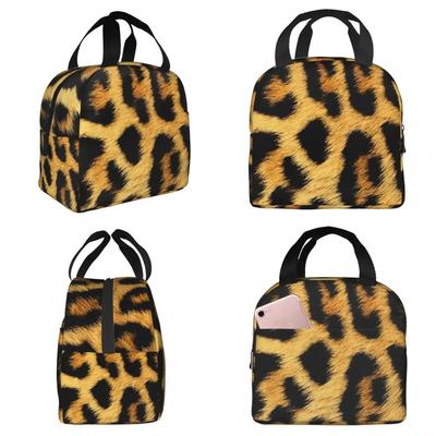 Leopard Print Insulated Lunch Bag for Kids School Cooler Thermal Food Box Tote Portable Lunch Boxes Container