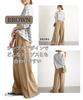 Four leaf Gaucho Pants with Elastic Plus Size Women's Wide-leg Waist, Spring/Summer, (L, Brown)
