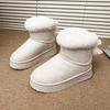 Women's Fur Mouth Large Size Soft Sole Winter Warm Fur Snow Boots Padded Lined Ankle Boots Non-Slip Hiking Casual Sports Cotton Boots