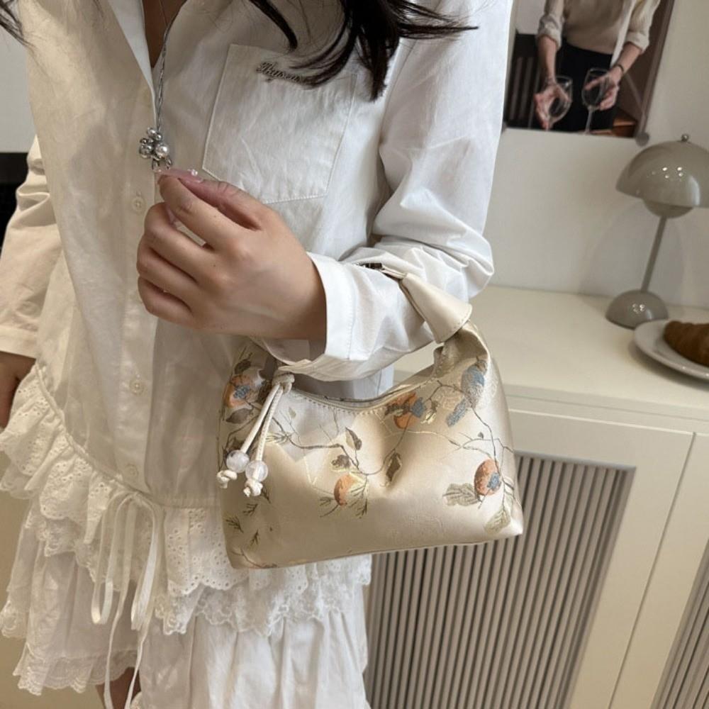 Zipper Chinese Style Handbag Canvas Cheongsam Bag Fashion Pea Purses  Shopping