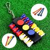 1 Conjunto Porta-Tee de Golfe de Plástico Porta-Chaves com 3 Marcadores de Bola Acessório