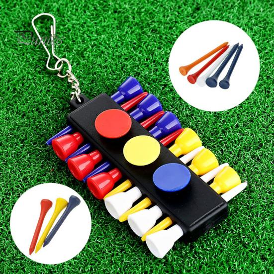 1 Conjunto Porta-Tee de Golfe de Plástico Porta-Chaves com 3 Marcadores de Bola Acessório