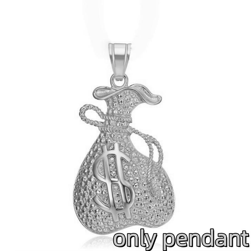 1pc Dollar Sign Gold Color 316L Stainless Steel Big Dollar Sign Pendant Chain Necklace for Women Hiphop Jewelry