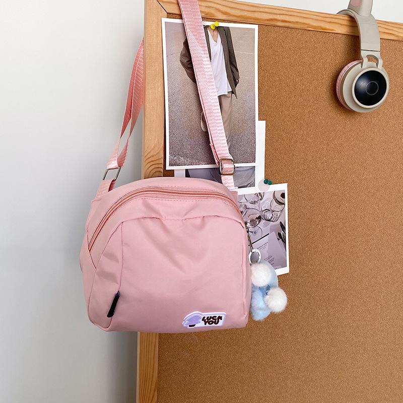 

2025 новая маленькая сумка через плечо женская повседневная сумка-мессенджер холщовая сумка универсальная женская сумка-ракушка из ткани Оксфорд single package розовый