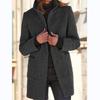 Womens Vintage Solid Color Button-Up Stand Collar Wool Blend Coat Winter 2026