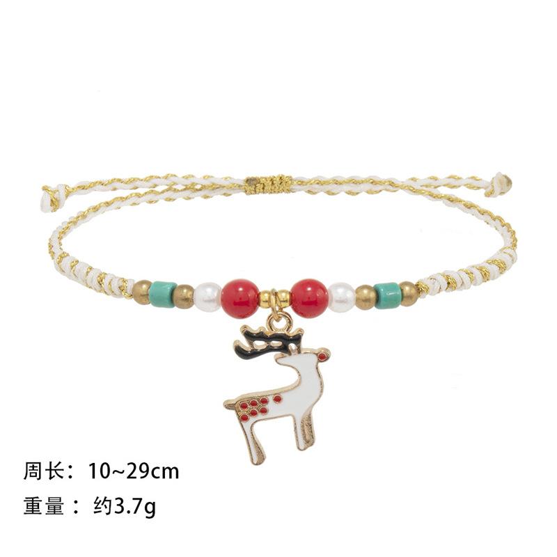 

Рождественский плетеный вручную браслет женский универсальный рождественская елка старик ручная веревка пара девушка ювелирные изделия