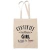 Tote Bag - PLANETEE - Beige Certifiée Meilleure Girl - Coton - Beige - Imprimé En France