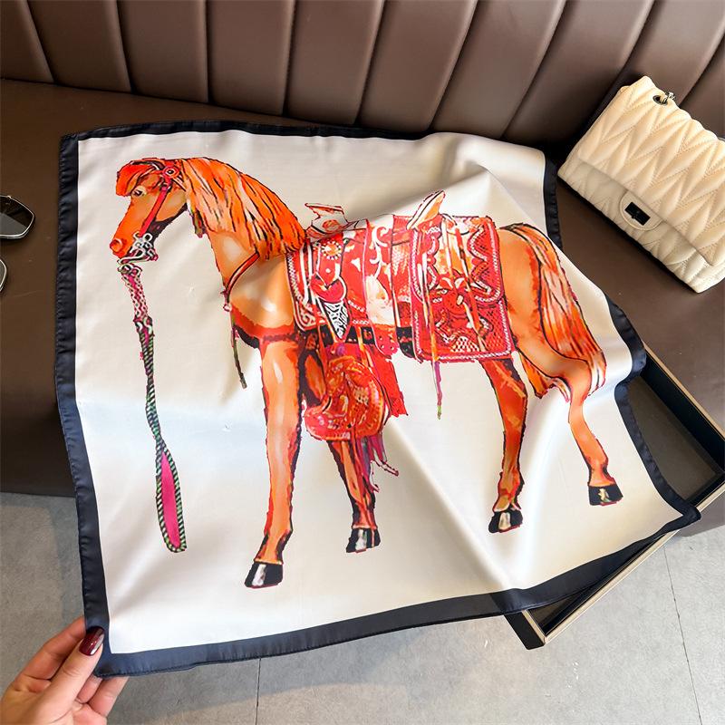 European and American temperament simulation silk printing silk scarf square scarf high-end shawl sunscreen neck professional scarf headscarf scarf