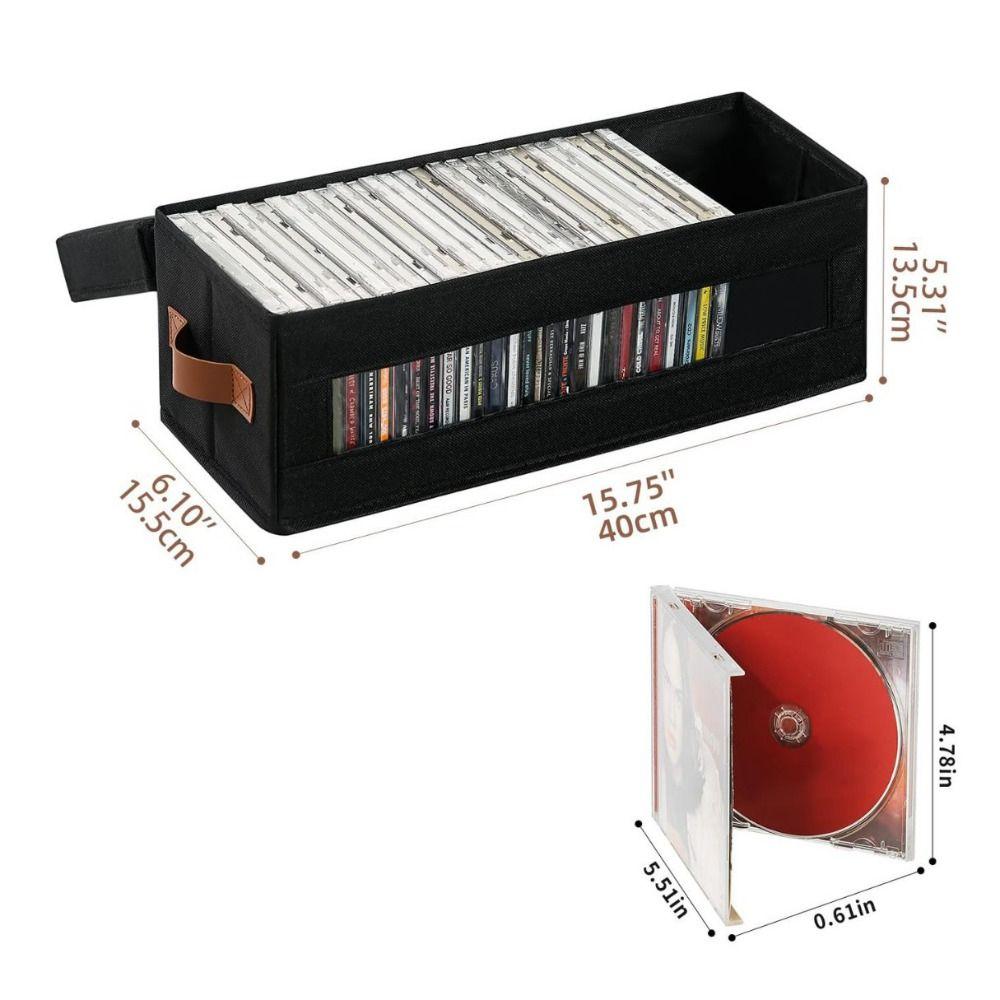 Visible Window Stackable CD Case with Handles CD Holder Premium CD Storage Box  Audio Collection