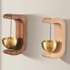 Doorbell Solid Wooden Doorbell C Shaped Magnetic Brass Wind Chimes Wireless Jingle Bell Entrance Door Bell Pendant Home Decor