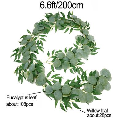 Hand-made Fake Vines Artificial Eucalyptus Garland Fake Eucalyptus Leaves Sturdy For Wedding Garden Shopping Mall
