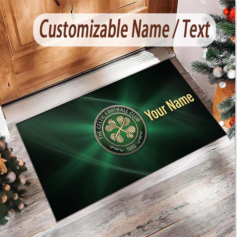 Personalized Crystal Velvet Carpet Celtic FC Pattern Non Slip Floor Rug