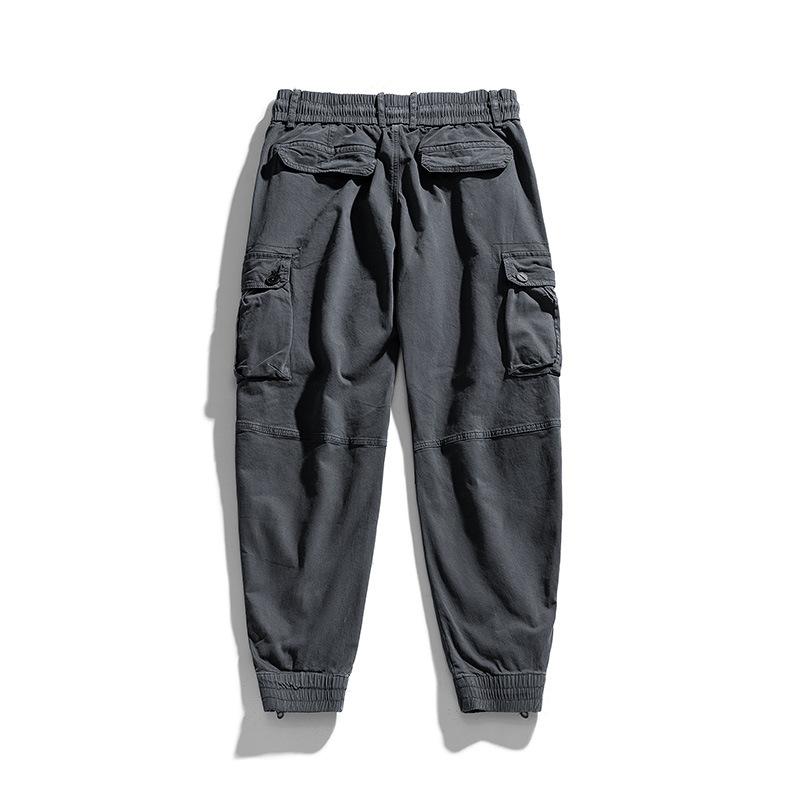 New men's trendy Japanese-style jogger cargo pants, stretchy casual sports for outings