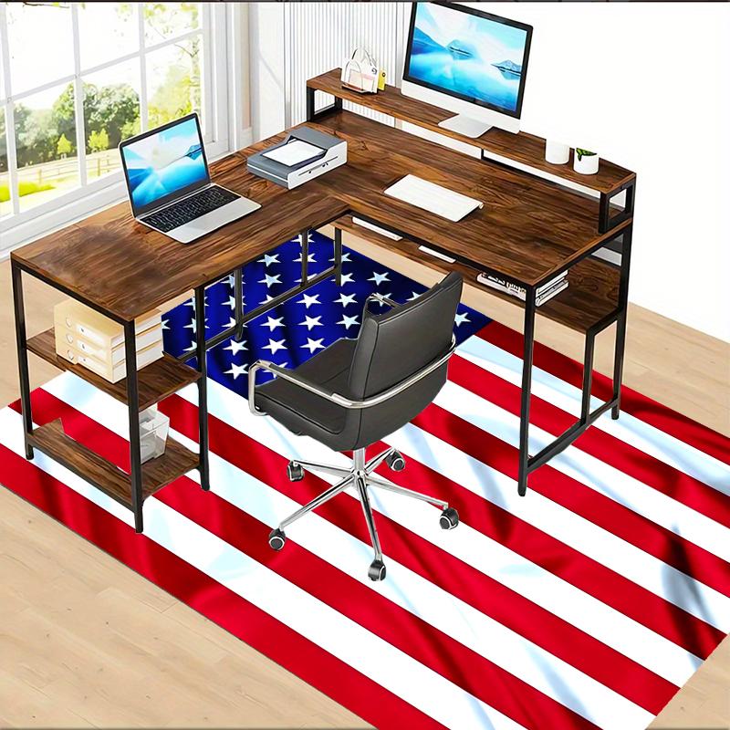American Flag Polyester Carpet, Soft Indoor Mat for Office Chair, Living Room, Computer Desk - Decorative Home Office Rug Design