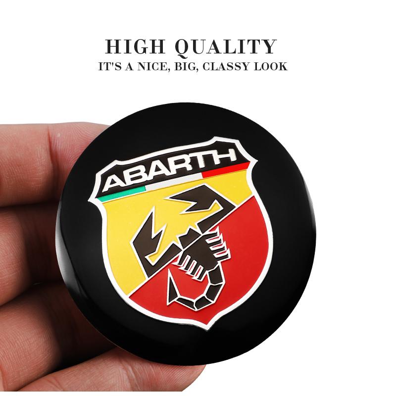 4 stuks 56 mm Auto Embleem Auto Wiel Center Naafdoppen Sticker Accessoires Voor Fiat Abarth 500e Panda Tipo FR Argo Freemont Viaggio Bravo