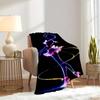 For Sailor Moon,Anime,Silhouette-Themed Flannel Blanket, Glam Style, Digital Print, All-Season Comfort, Tear-Resistant, Knitted Craftsmanshi