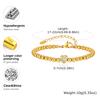 Zirconia Heart Bracelet for Women, Beaded Strand Link Bangle Gold Plated, Stainless Steel Adjustable Bracelets