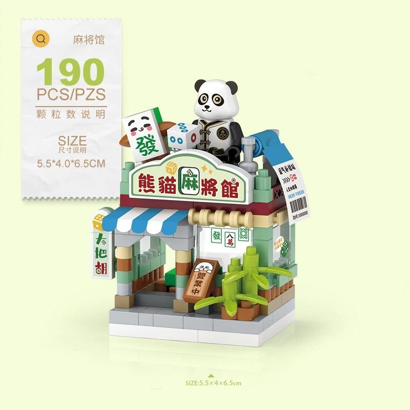 NEW Halloween Grocery Store Buns Spellbook Mah-Jong Club Restaurant Street View Building Blocks Kit Girl Bricks Model Kids Toy