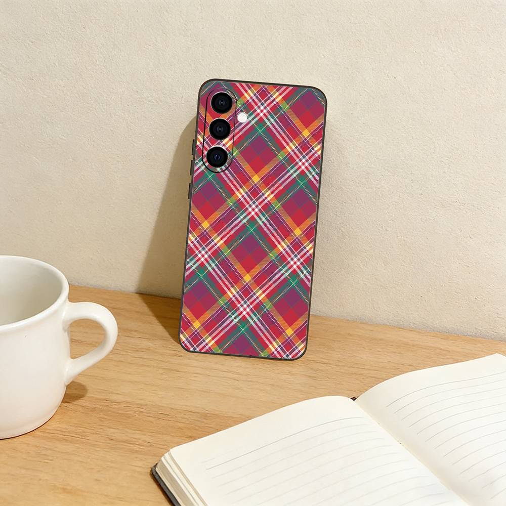 C-Clan Stewart Dress Tartan Phone Case For Samsung Galaxy A73,A72,A71,A70,A53,A52,A51,Others Soft Black Cover