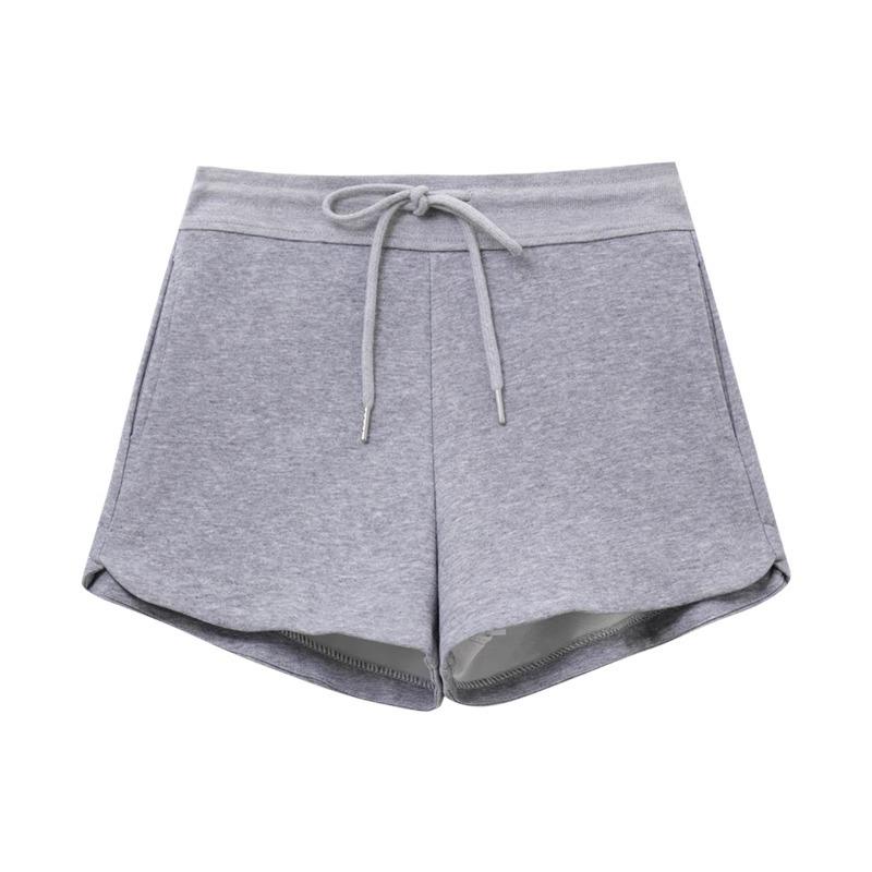 

Маленькие черные шорты с высокой талией на кулиске с прямыми штанинами для женщин Extra Small серый