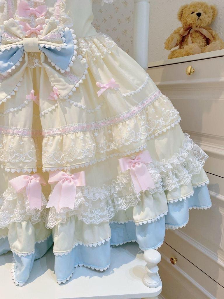 White Sugar Girl Original Lolita Summer Knit Strap Dress