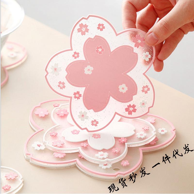 Cherry Blossom Heat Insulated Table Mat Drink Coasters Multifunctional Nontoxic Non Slip Table Protector Mats
