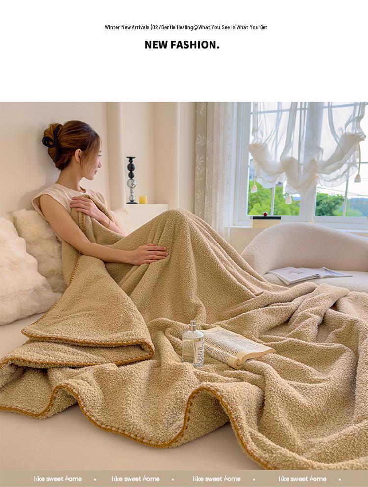 A-Class Lambswool Blanket: Solid Color, Thickened, Autumn/Winter Sofa & Nap Cover