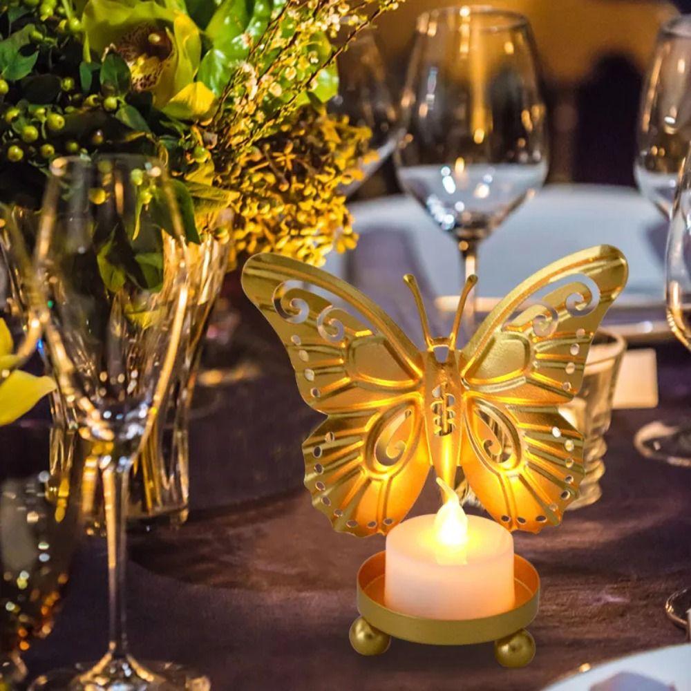 Elegant Butterfly Candlestick Ornaments Unique Iron Candle Stand Butterfly Candle Holders  Birthday