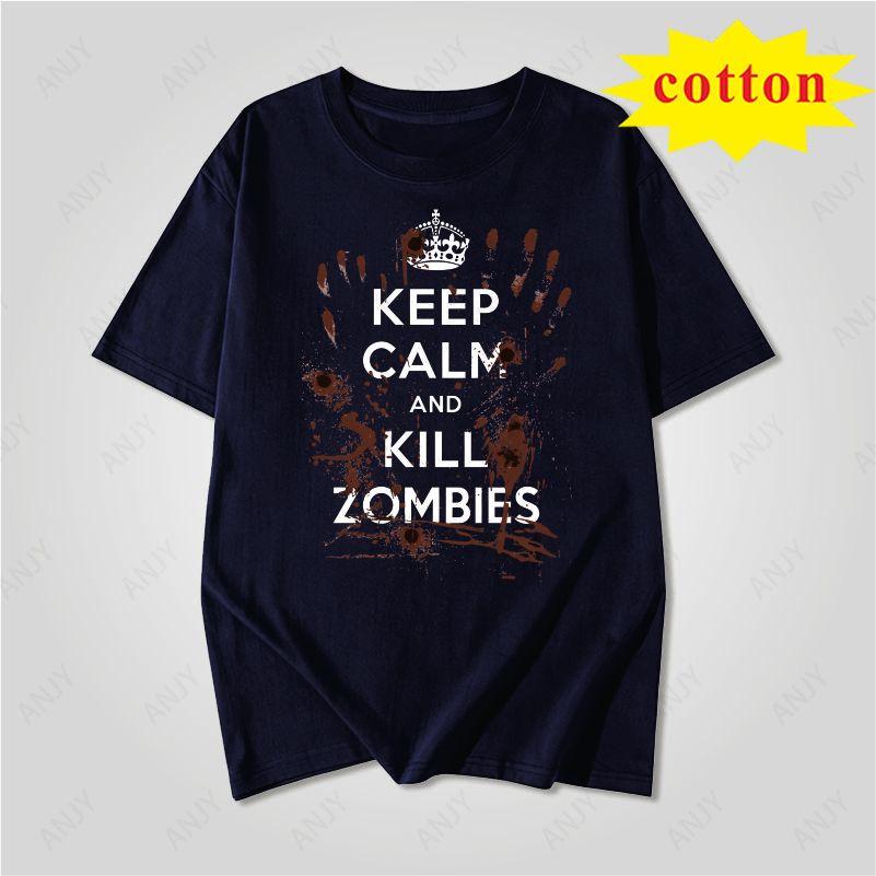 Dark Style Zombie Apocalypse Text Printed Tshirt Fun Dark Style Unisex Loose Short Sleeved Shirt