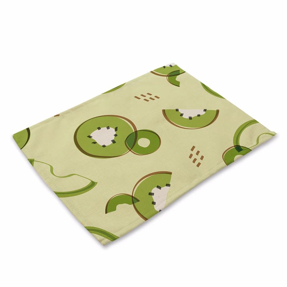Lemon Fruit Placemats Summer Ice Cream Place Mats Waterproof Non-Slip Heat-Resistant Linen Outdoor Flamingo Dinner Table Mats
