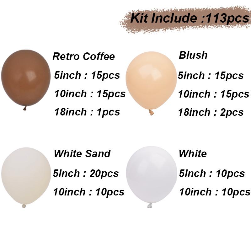 Brown Cream White Balloons Garland Kit Baby Shower Birthday Decorations Ballons Arch Party Supplies Christening Wedding Decor