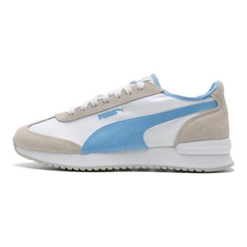 PUMA R78 Neon Textile Split Leather Synthetic Low Lifestyle Sneakers Unisex White Blue 392901-09 37
