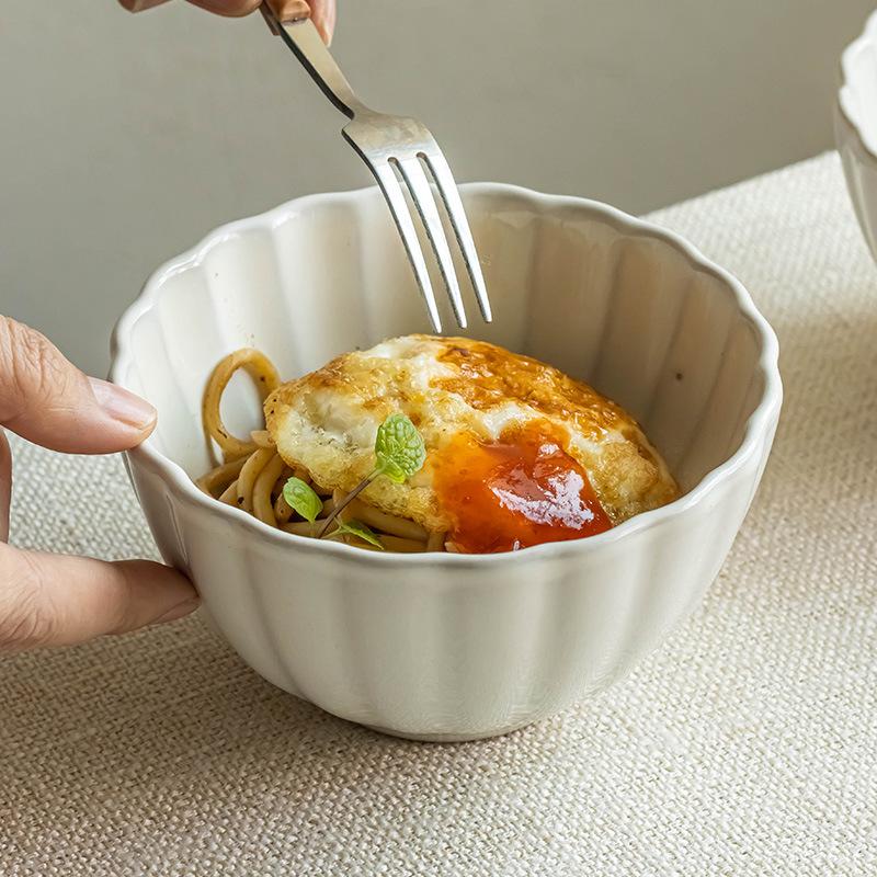 Supertexturierte Keramik Kleine Schüssel Dessertschüssel Haushalt Reisschüssel Nudelsuppenschüssel Haushalt Salatschüssel Reisschüssel