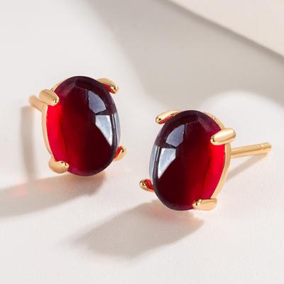 Orecchini Ovali Rossi Femminili Ins Design Speciale Freddo Semplice Pendolarismo Geometrici Orecchini Ovali