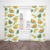 2 Stück - Cartoon-Frucht Birne Druck Vorhang, 100% Polyester Material, geeignet für Schlafzimmer Vorhänge und Wohnzimmer Dekoration