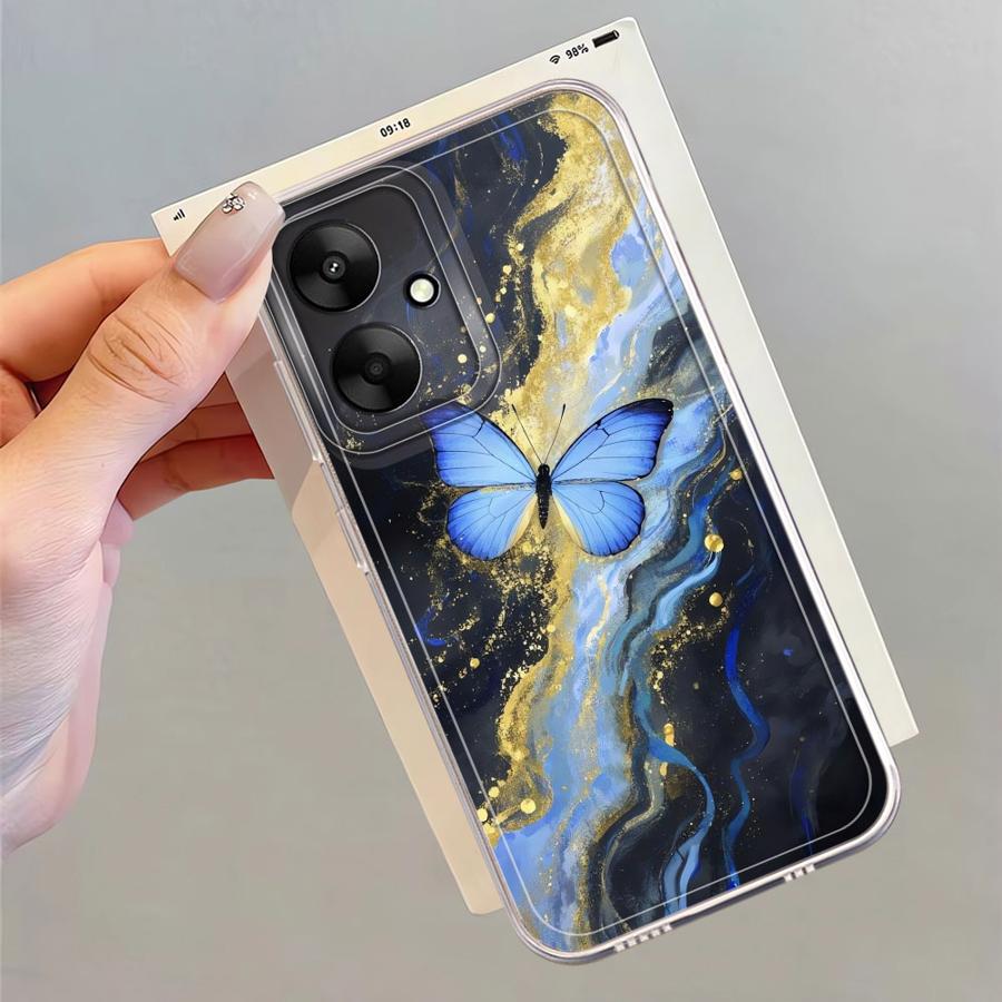 Marble Butterfly Soft Phone Cover Case for Xiaomi Poco X3 NFC X3 Pro