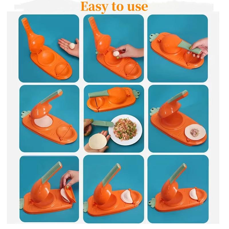 Household Dumpling Maker Dough Pressing Manual Tool Plastic Dumpling Making Moulds Dumpling Skin Machine Kitchen Accessories