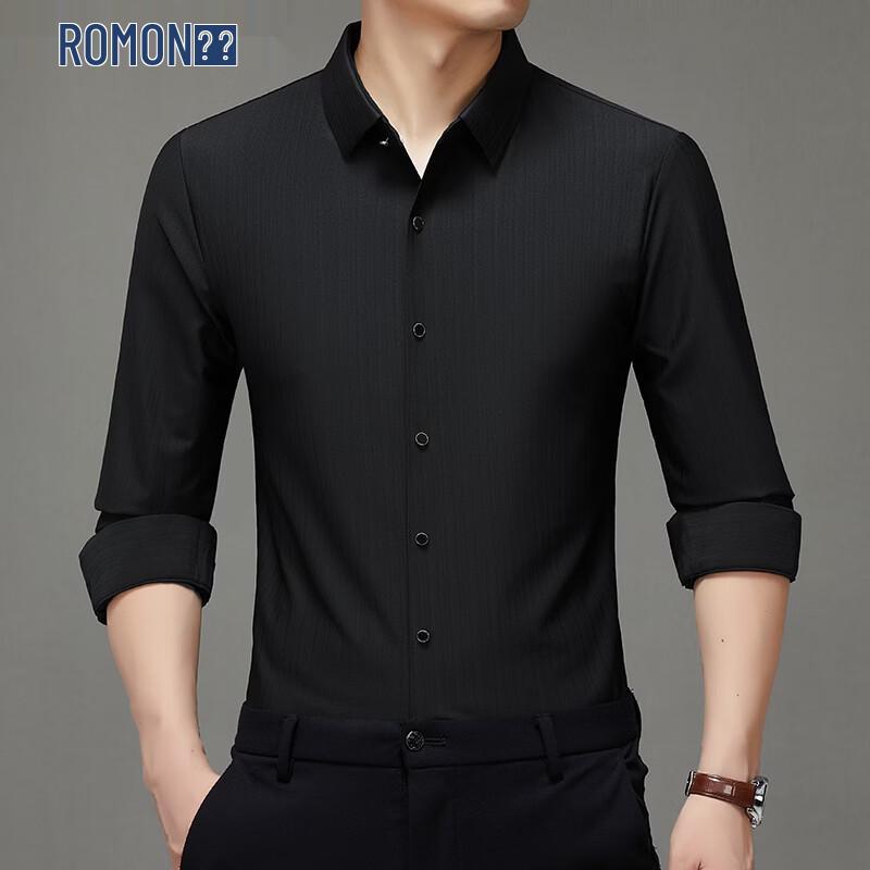 ROMON Men s Casual Long-Sleeve Seamless Shirt 50
