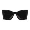 Saint Laurent Buchstabenlogo Metallnasenpads Unregelmäßiges Gestell Sonnenbrille Damen Sonnenbrille Schwarz SLM119F-BLAZE001