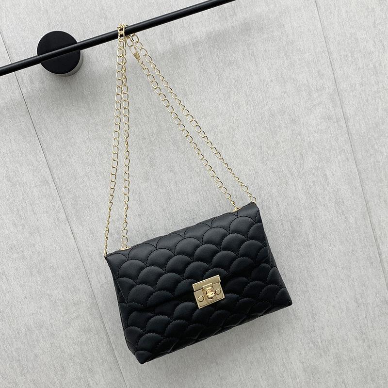 Fish Embroidered Messenger Bag Trendy Fashion Simple Lock Small Square Bag Women's Shoulder Bag
